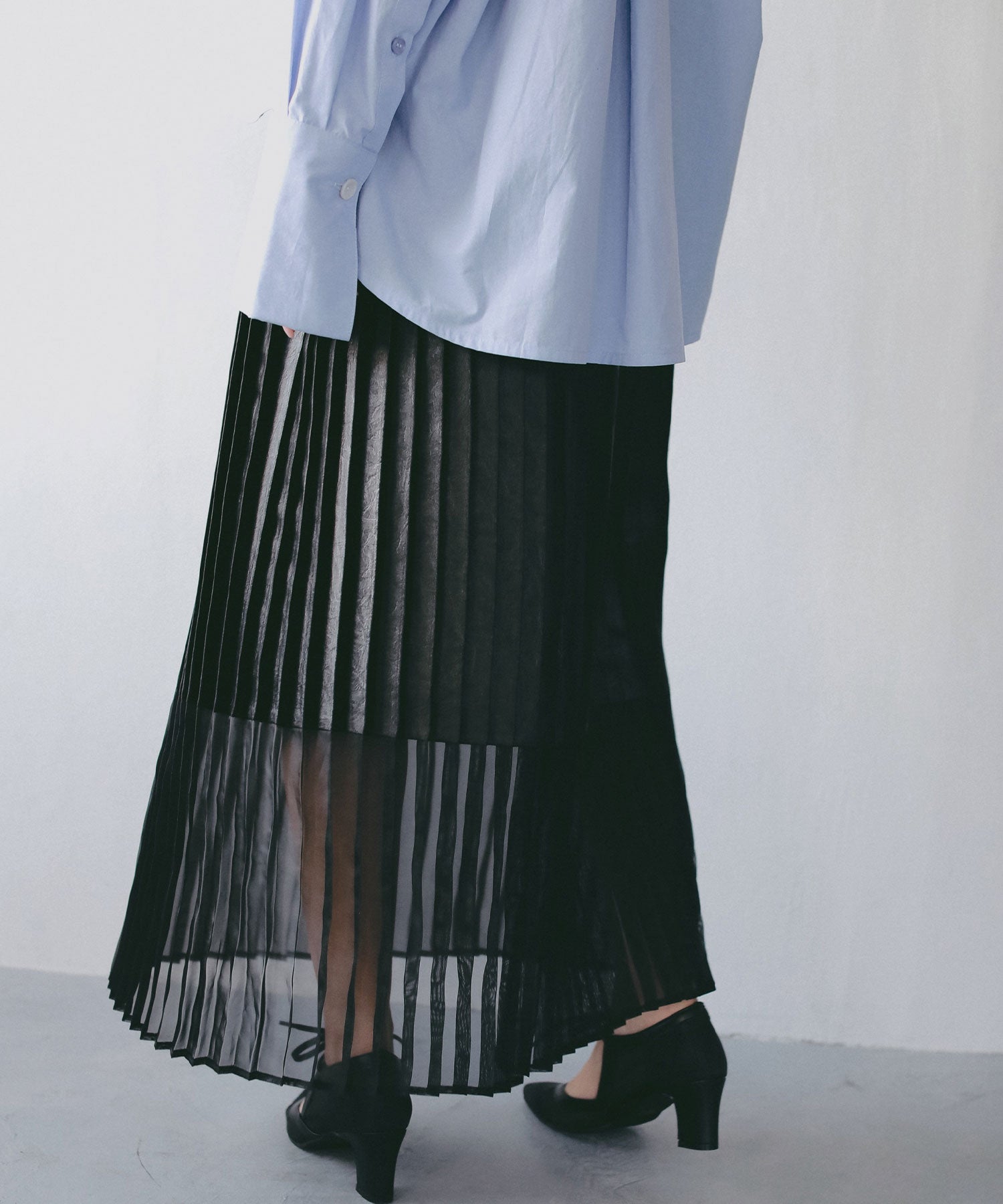 シアーヘム チンツプリーツスカート