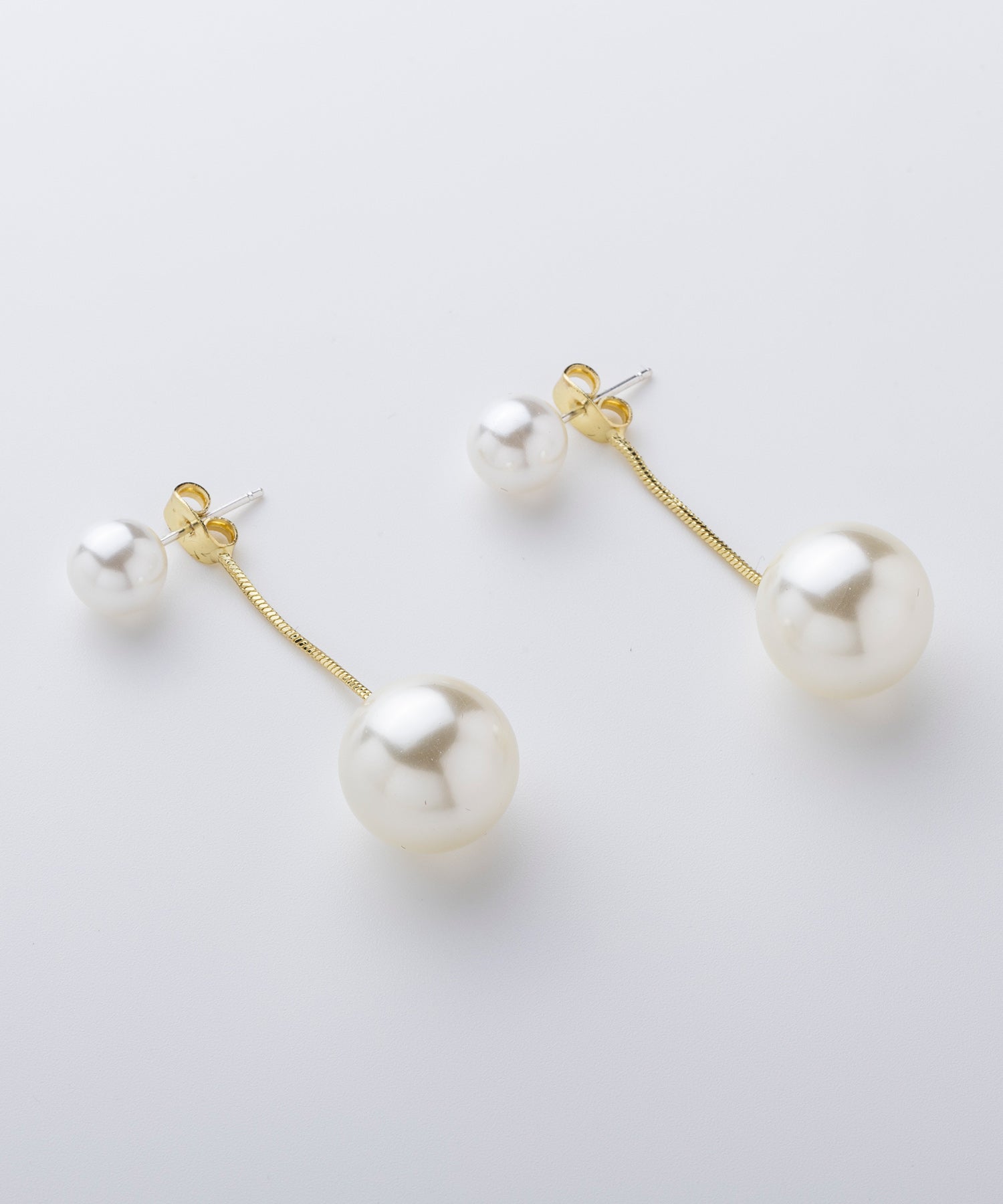 【9月下旬お届け予約商品】ダブルパールバックキャッチピアス