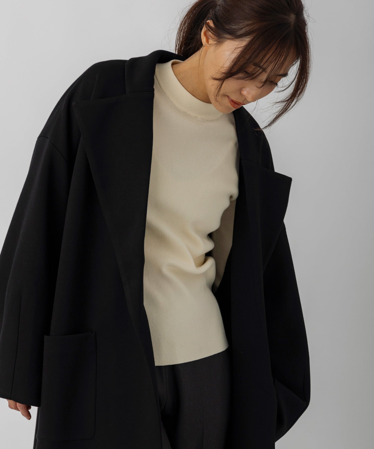 【10月上旬お届け予約商品】スムースポンチロングコート