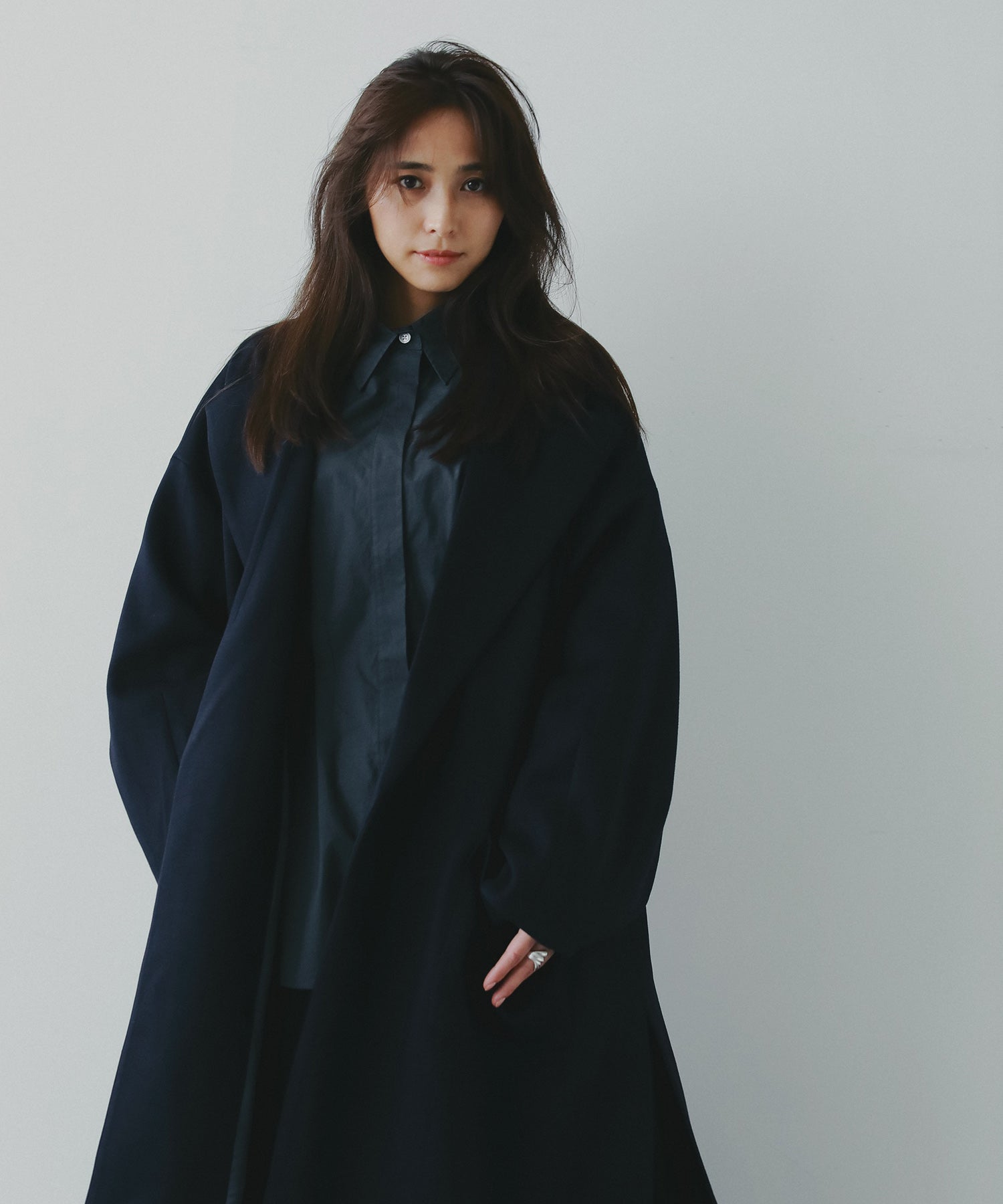 【10月上旬お届け予約商品】スムースポンチロングコート