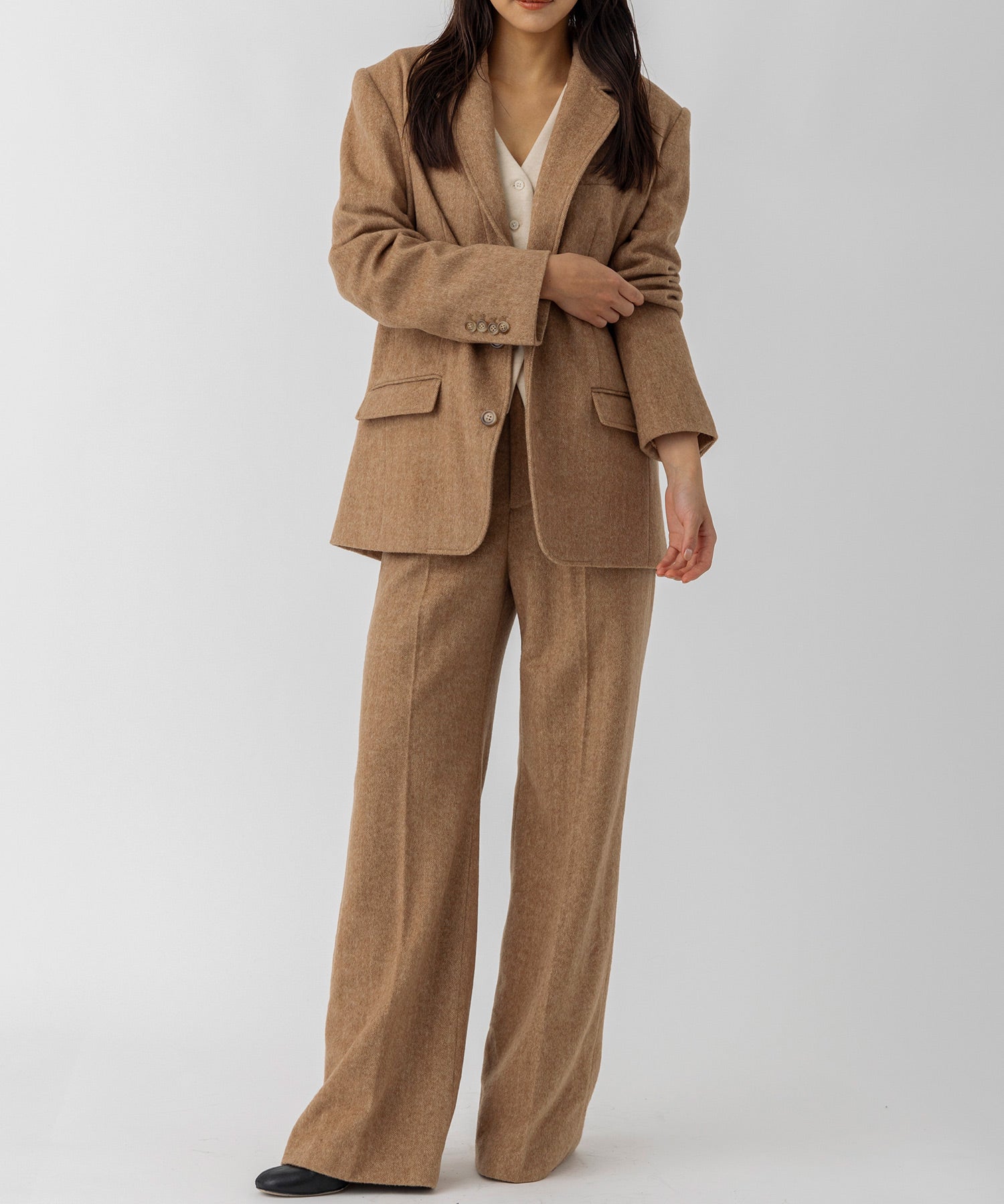 ヘリンボーンウールツイードジャケット