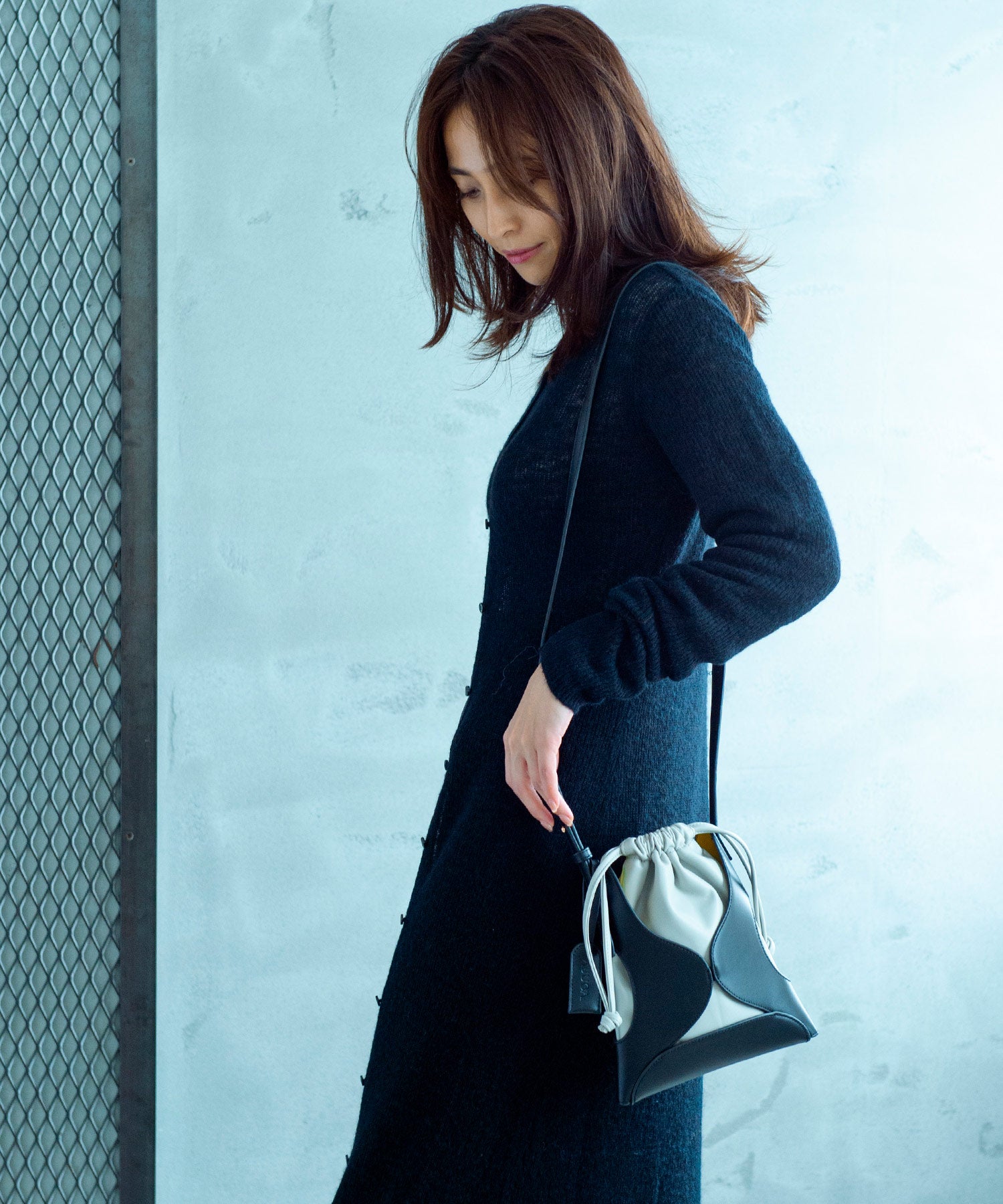 【11月下旬お届け予約商品】モヘヤタッチ 2WAYロングカーディガンワンピース