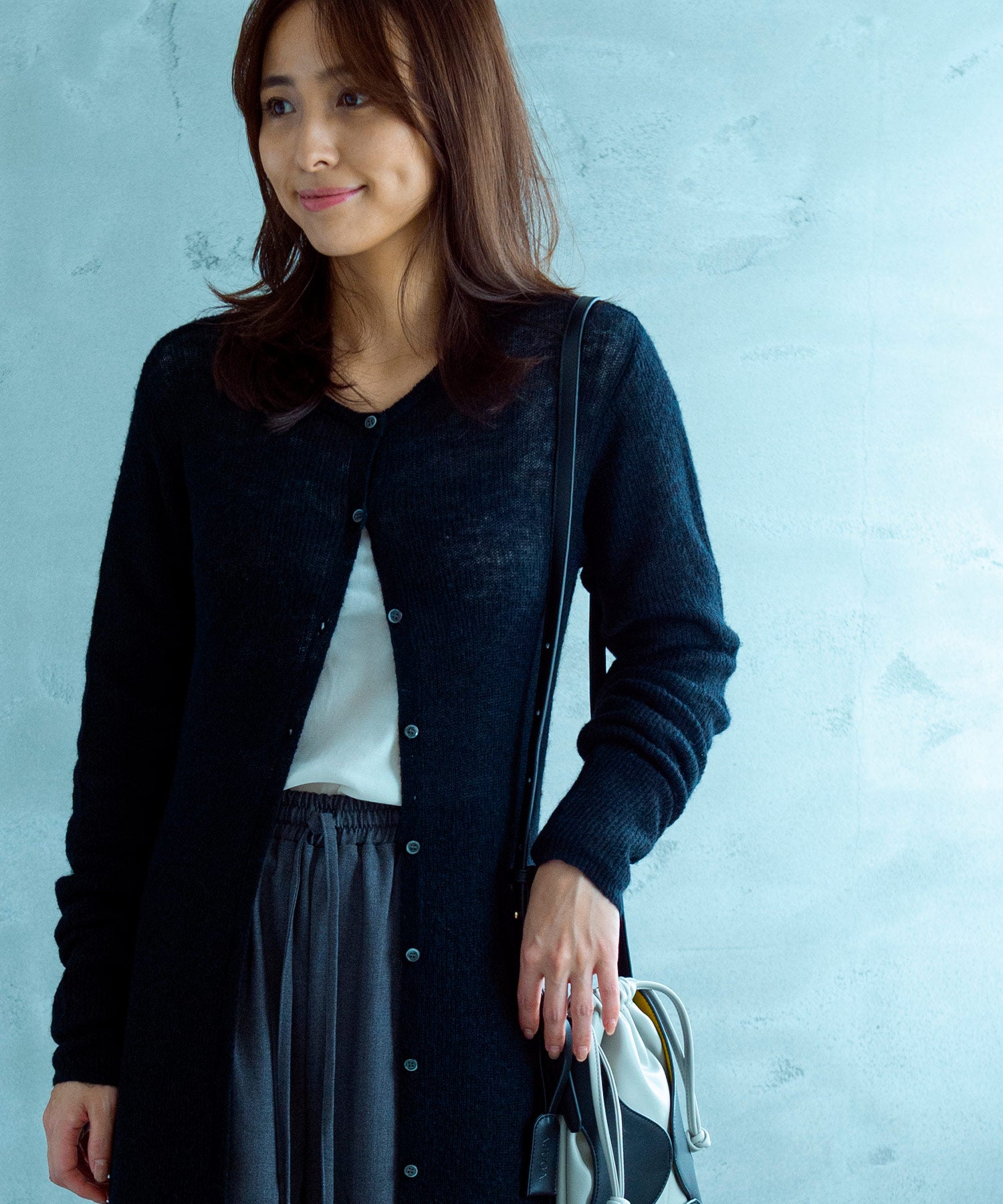 【11月下旬お届け予約商品】モヘヤタッチ 2WAYロングカーディガンワンピース