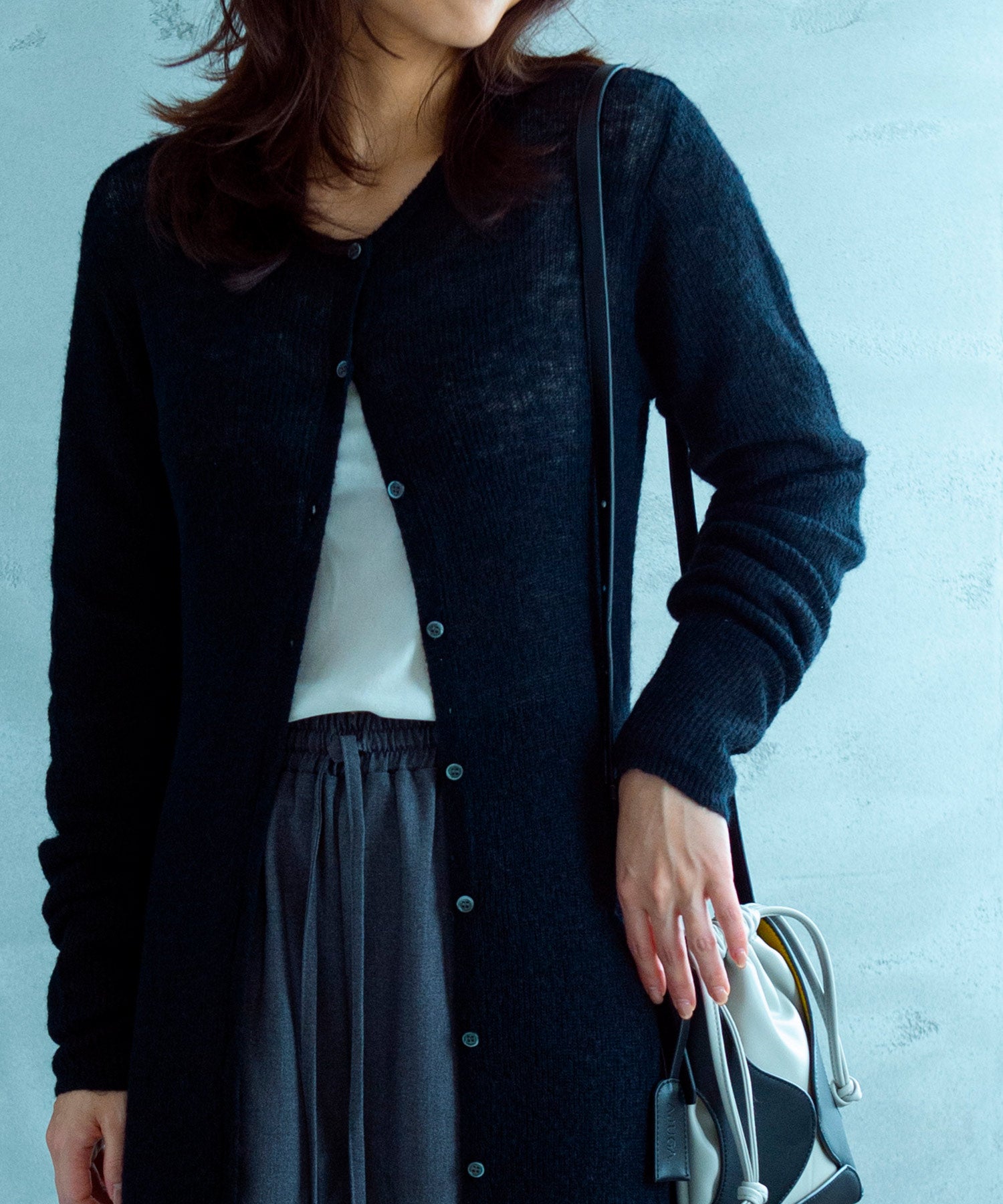 【11月下旬お届け予約商品】モヘヤタッチ 2WAYロングカーディガンワンピース