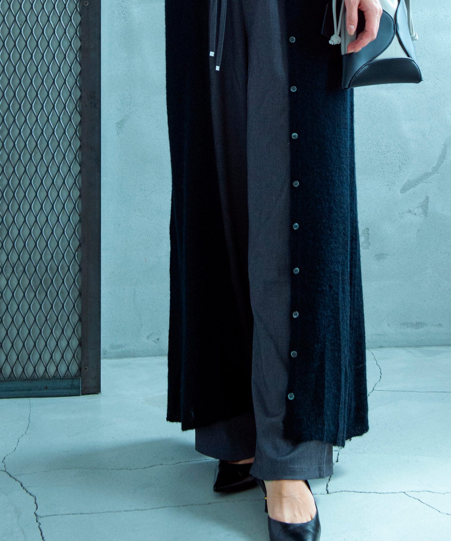 【11月下旬お届け予約商品】モヘヤタッチ 2WAYロングカーディガンワンピース