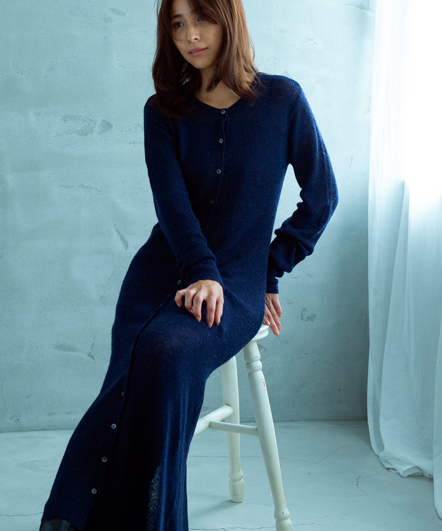 【11月下旬お届け予約商品】モヘヤタッチ 2WAYロングカーディガンワンピース