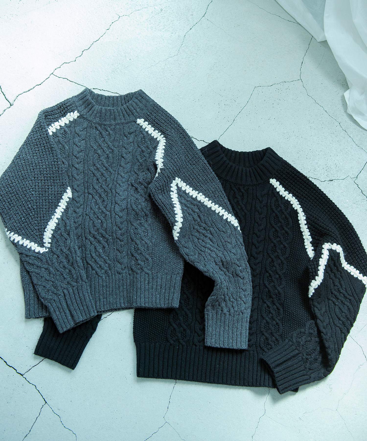 【11月下旬お届け予約商品】ウォッシャブルケーブルニット