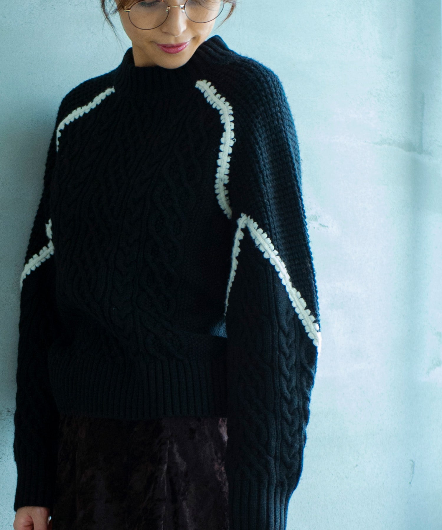 【11月下旬お届け予約商品】ウォッシャブルケーブルニット