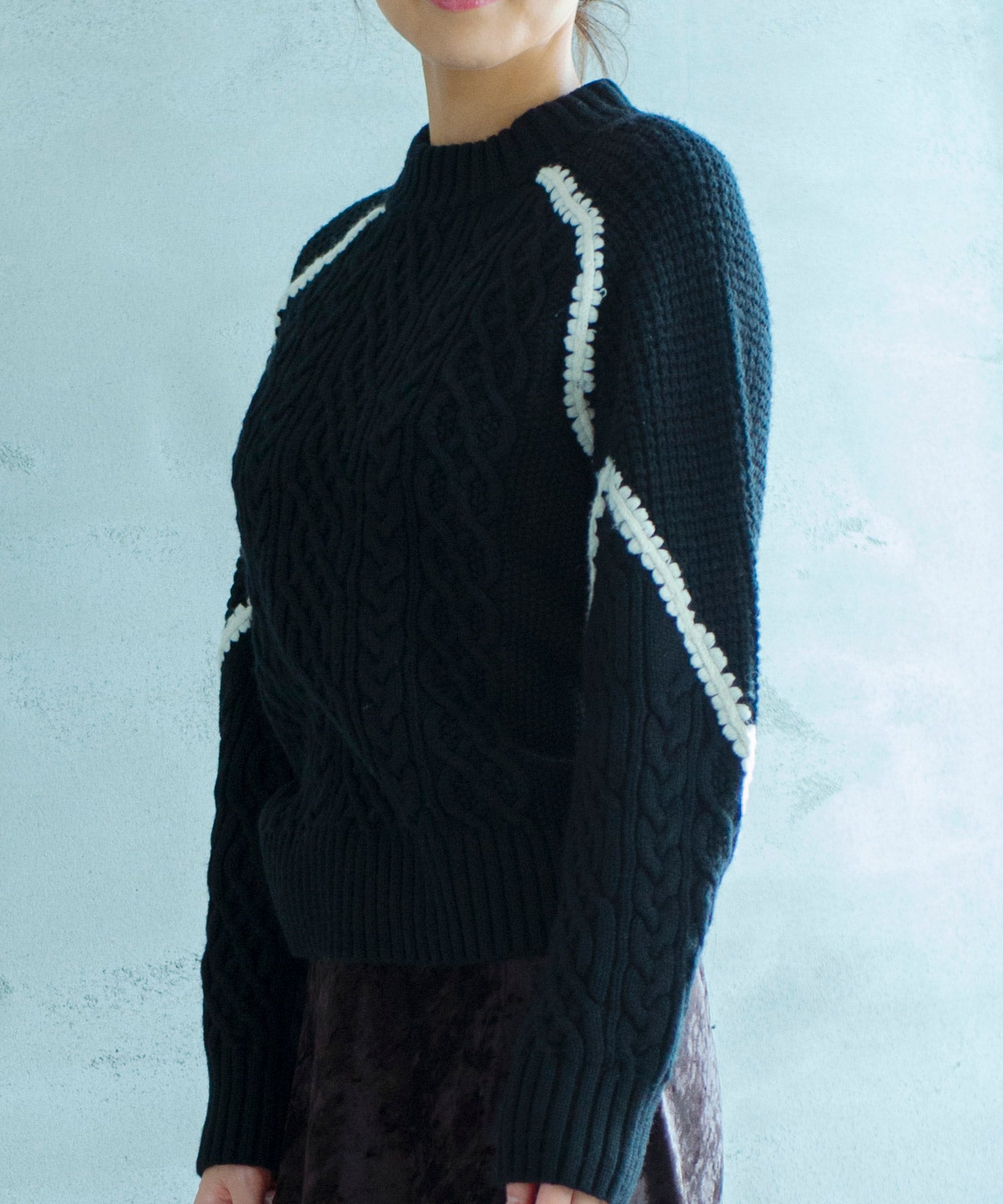 【11月下旬お届け予約商品】ウォッシャブルケーブルニット