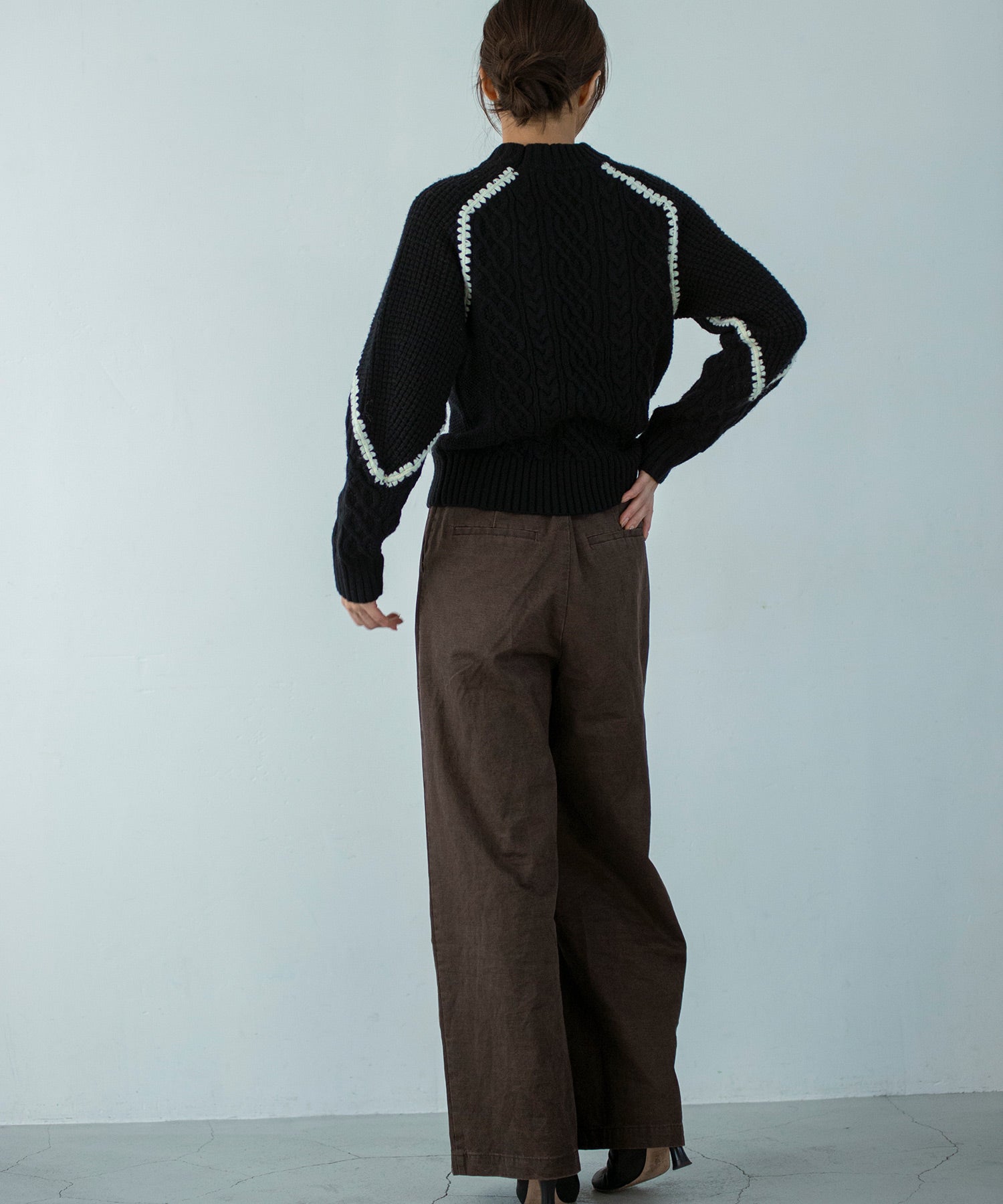 【11月下旬お届け予約商品】ウォッシャブルケーブルニット