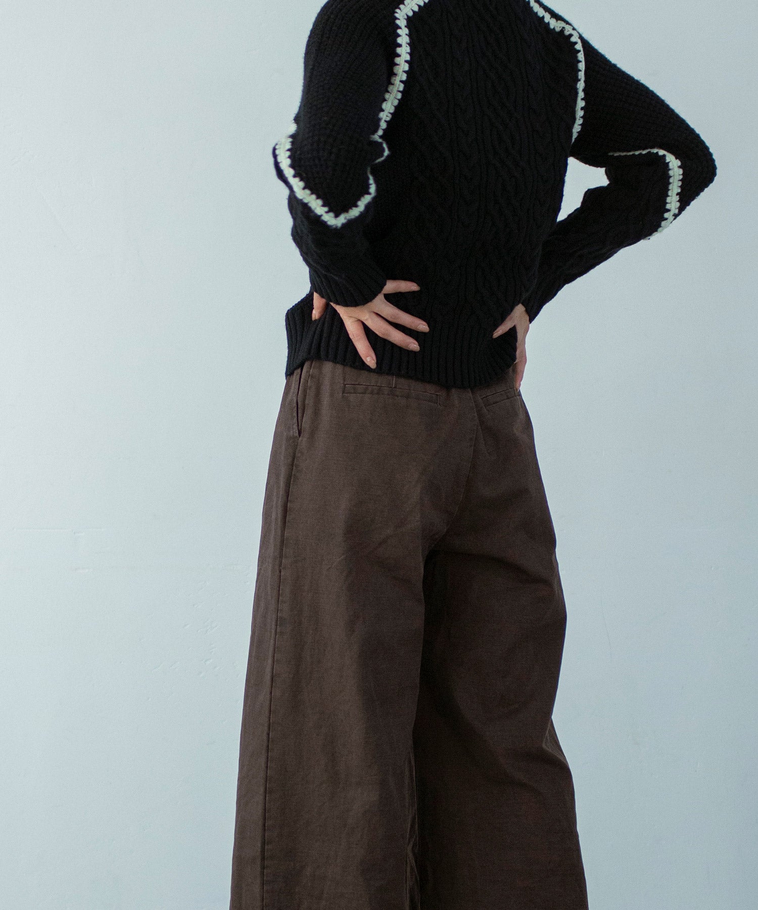 【11月下旬お届け予約商品】ウォッシャブルケーブルニット