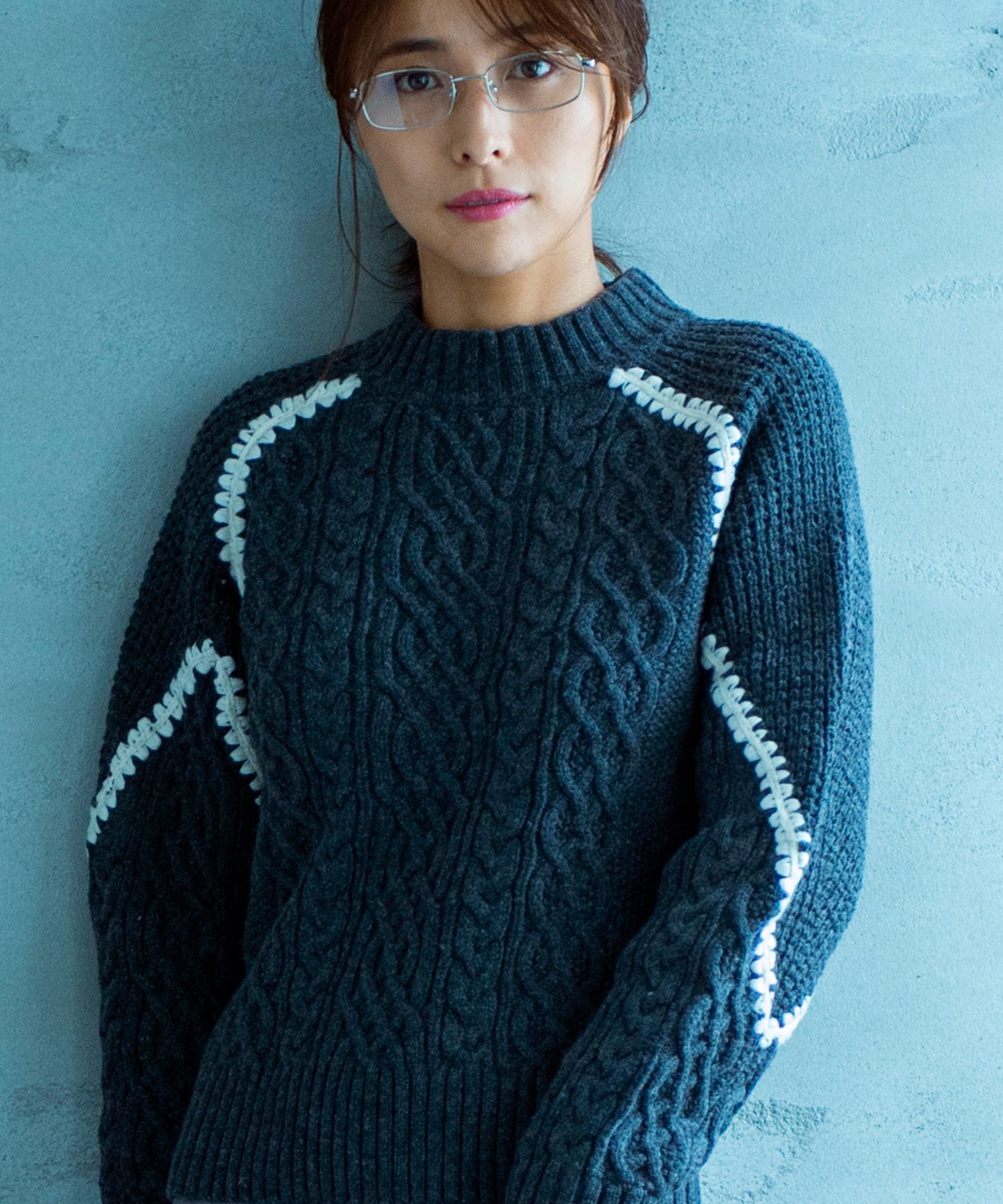 【11月下旬お届け予約商品】ウォッシャブルケーブルニット