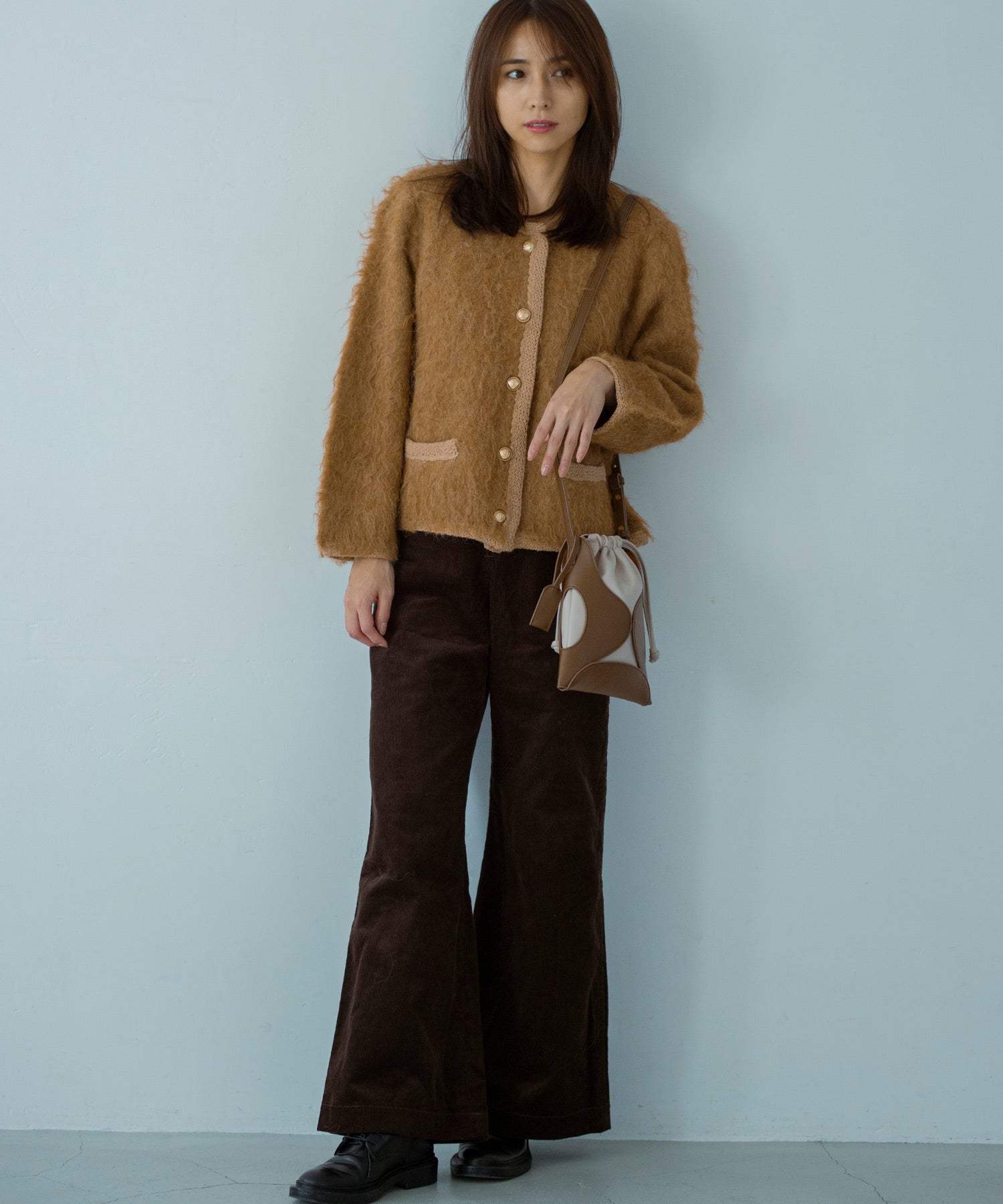 【11月下旬お届け予約商品】シャギーニットカーディガンジャケット