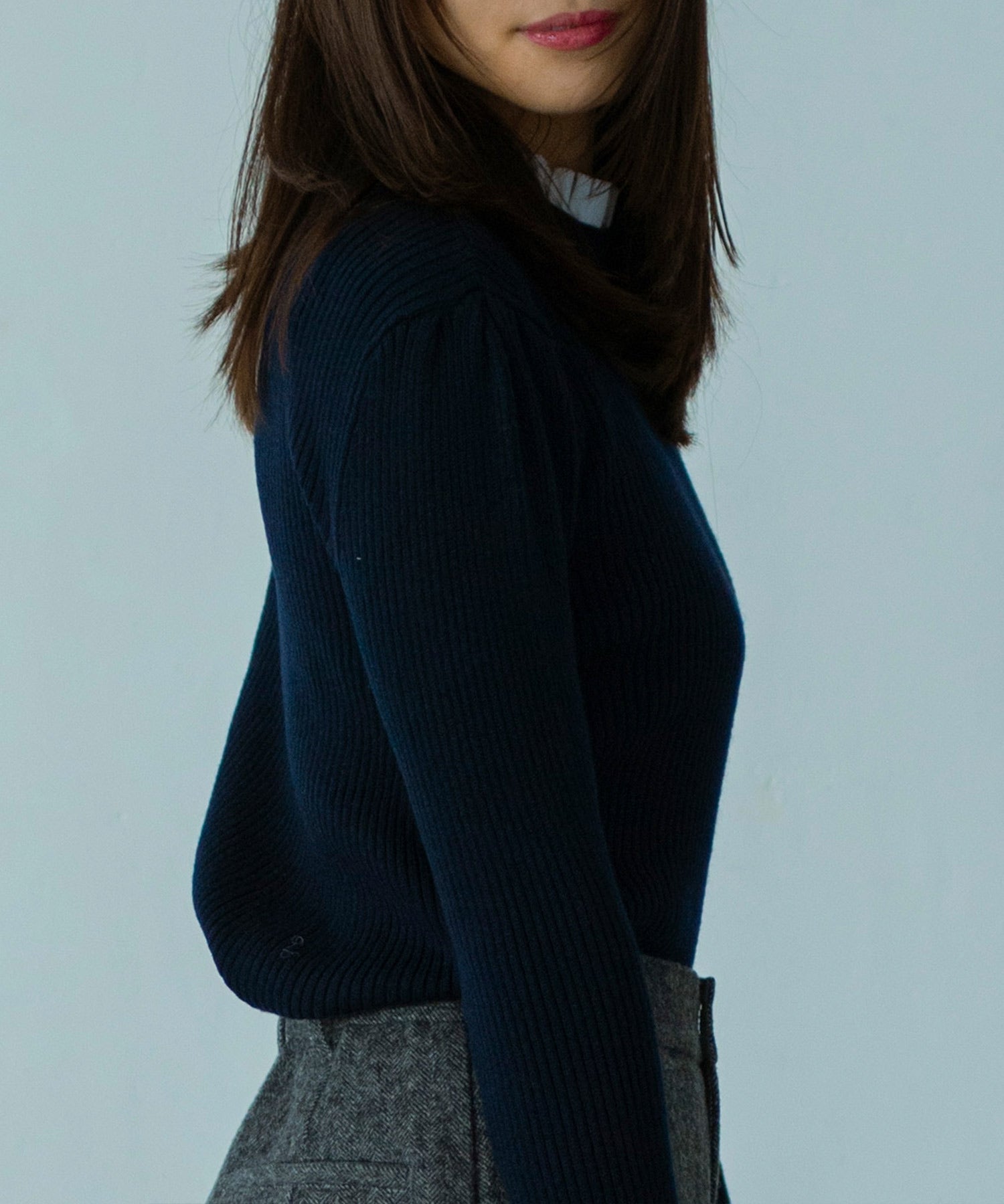 2WAYメロウハイネック衿付きニット