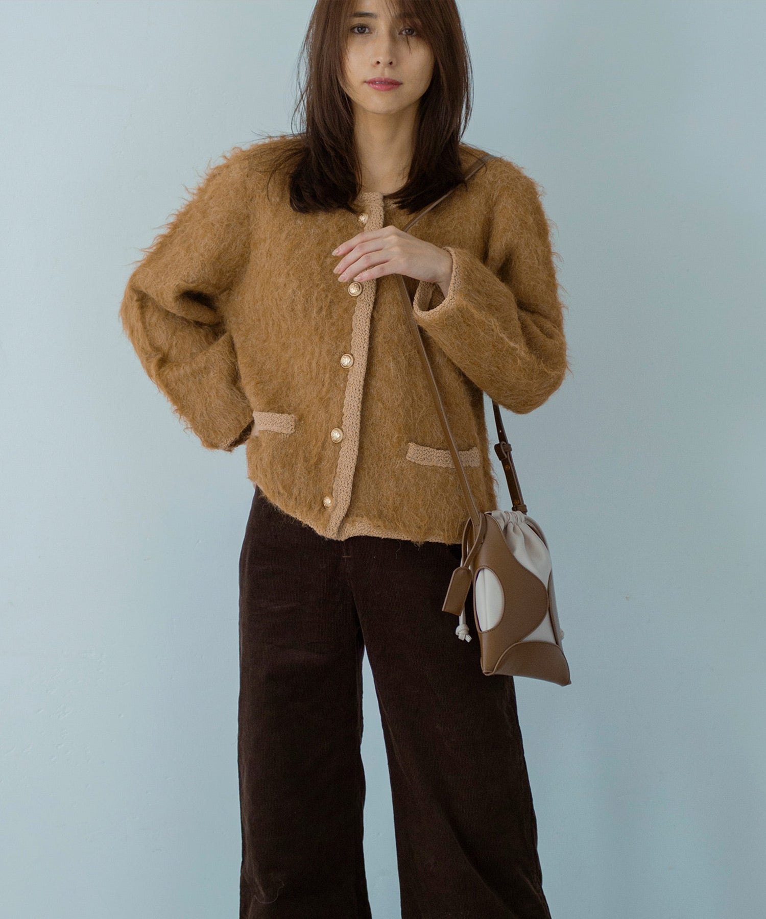 【12月上旬お届け予約商品】カットワークエコレザーショルダーバッグ