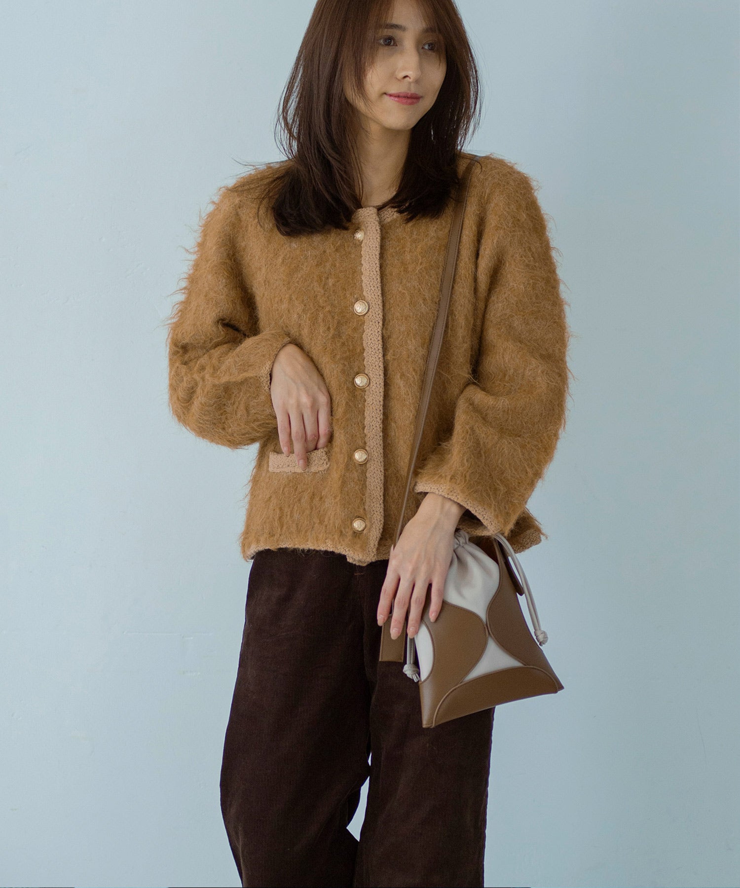 【12月上旬お届け予約商品】カットワークエコレザーショルダーバッグ